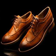 皮鞋 韩国 男士商务办公室小牛皮系带真皮皮鞋绅士皮鞋