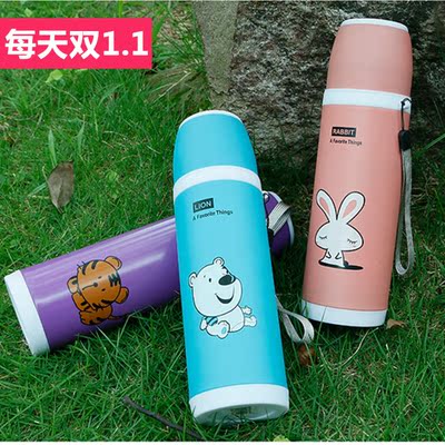 古居不锈钢卡通 便携保温杯 水杯子男女士儿童 保温瓶壶 印子订做