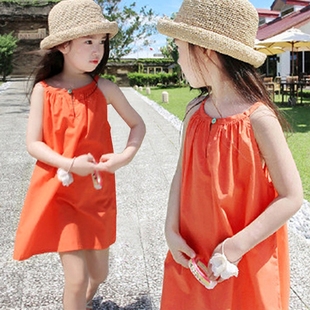 小女孩夏季海边裙子5女童夏装连衣裙6岁7儿童夏天薄款洋气吊带裙8