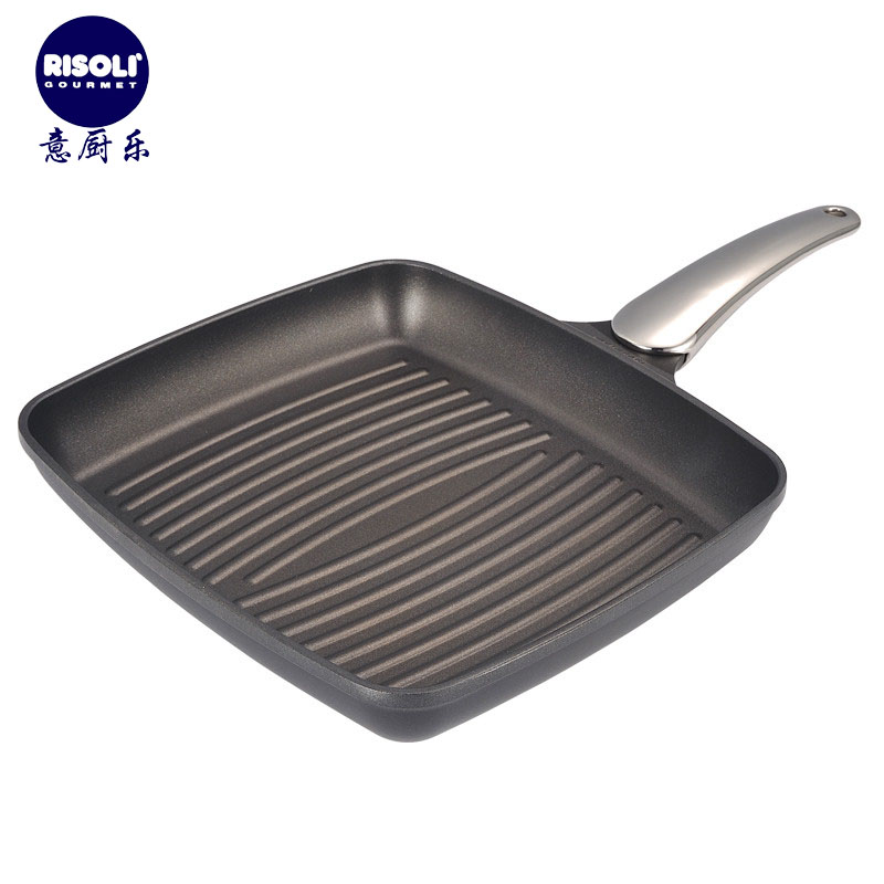 义大利RISOLI舒莉 原木-煎牛排锅20x20cm - ud