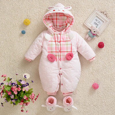 婴儿连体衣秋冬加厚男女宝宝棉衣新生儿冬季衣