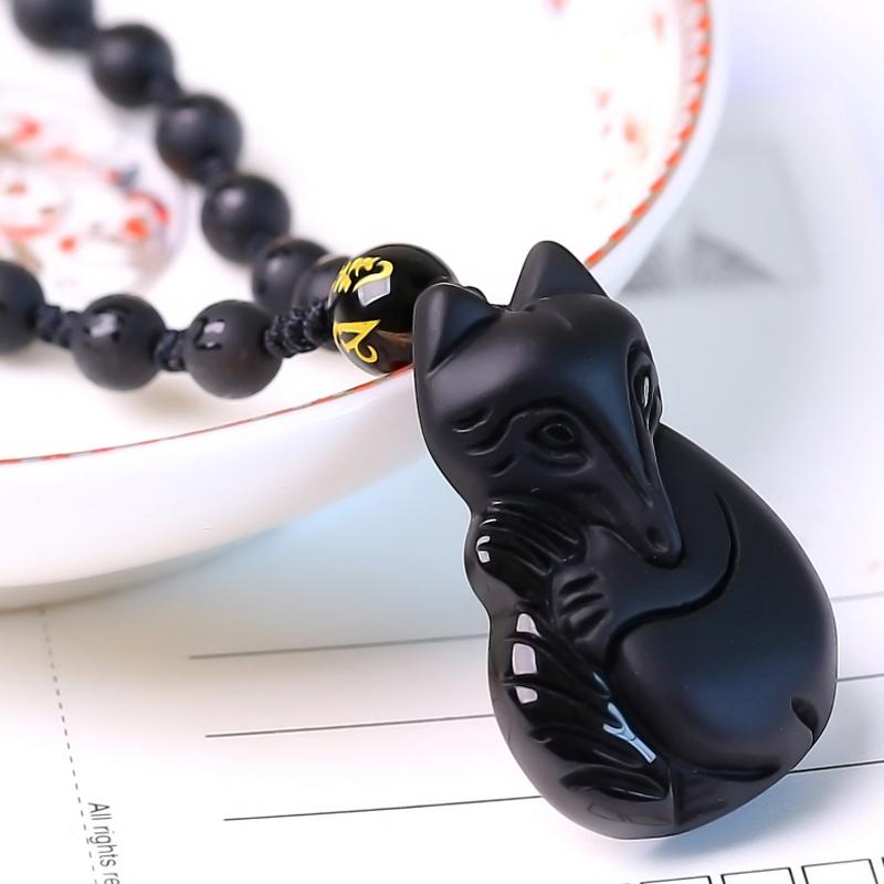 亥年開光天然磨砂黑曜石狐狸項鏈 新款黑曜石吊墜 水晶2019款在類目 飾品/流行首飾/時尚飾品新, 項鍊中 - 來自Buy2taobao.com提供專業的淘寶代購服務