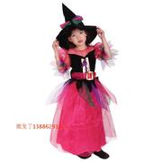 万圣节儿童巫婆服装女巫服装公主巫婆裙子紫色蝙蝠衣服吸血鬼披肩