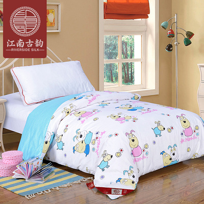 江南古韵 正品100%蚕丝被 幼儿园儿童被子冬