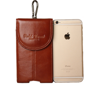 真皮腰包5.3寸5.5寸5.8寸6寸6.3寸苹果牛皮手机包穿皮带单层竖款