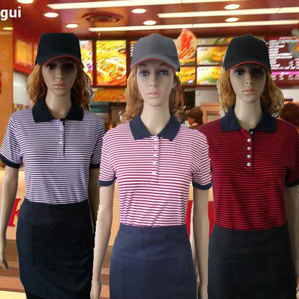 Snack bar coverall summer Short sleeved T-shirt apron Kentucky Fried Chicken KFC Restaurant Waiter uniform suit Printingin the Women's clothing/Boutique , Set/Student uniforms/Work uniforms , Hotel work uniforms category - from Buy2taobao.com to provide professional Taobao agent buy service