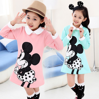 标题优化:新款韩版童裙女童秋款中大童儿童娃娃鼠连衣裙