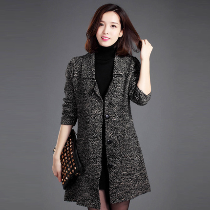 韩国宽松粗线秋冬外<em>穿</em>女式加肥加大长款<em>毛衣</em>外