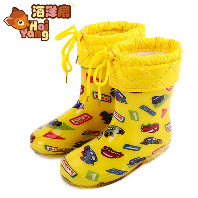 海洋鹿儿童雨鞋秋冬季棉婴童雨靴防滑保暖水鞋