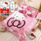 上下架计划:hello kitty全棉加厚磨毛四件套正品纯棉床上用品床单床笠3D卡通