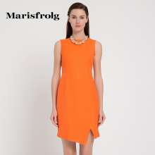 Marisfrolg/玛丝菲尔女装时尚显瘦无袖真丝桑蚕丝连衣裙专柜正品图片