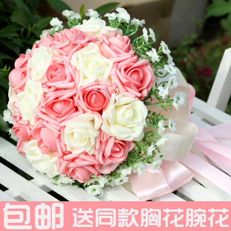 混色套装新娘手捧花 仿真韩式玫瑰手捧花 韩式 伴娘团 送胸花腕花|ruв категории доставка цветов/цветок моделирования/растения садоводства, свадебные цветы макет, невеста букеты - от Buy2taobao.com для оказания профессиональной услуги покупки агента Taobao
