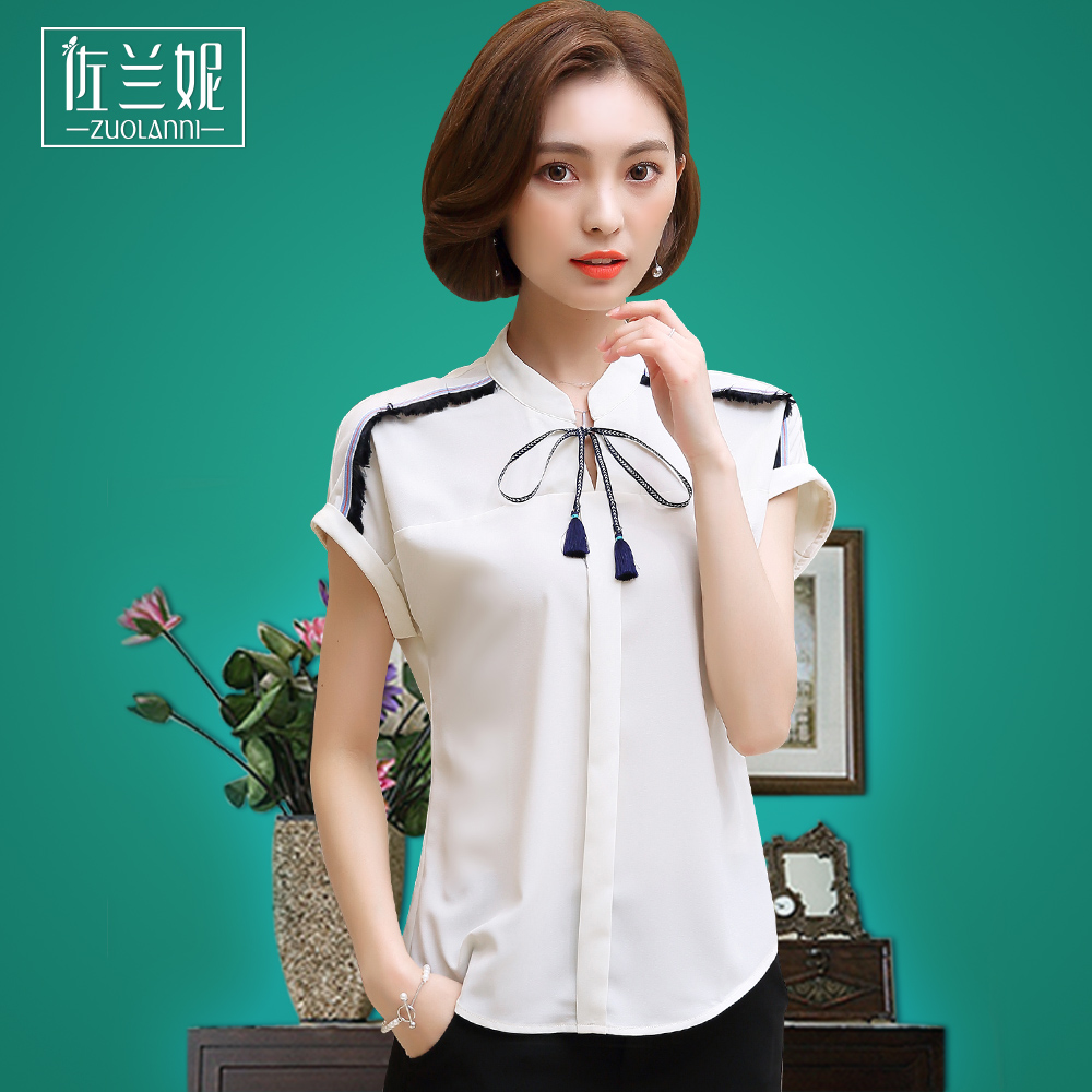 Women's short-sleeved shirt 2017 summer new pattern clothes Korean Edition Easy jacket Large temperament shirt V-neck Chiffon shirtin the Women's clothing/Boutique , Lace shirt/Chiffon shirt category - from Buy2taobao.com to provide professional Taobao agent buy service