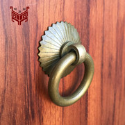 铜拉环中式仿古纯铜家具，柜门圆环简约铜环抽屉，中药柜橱柜拉手把手