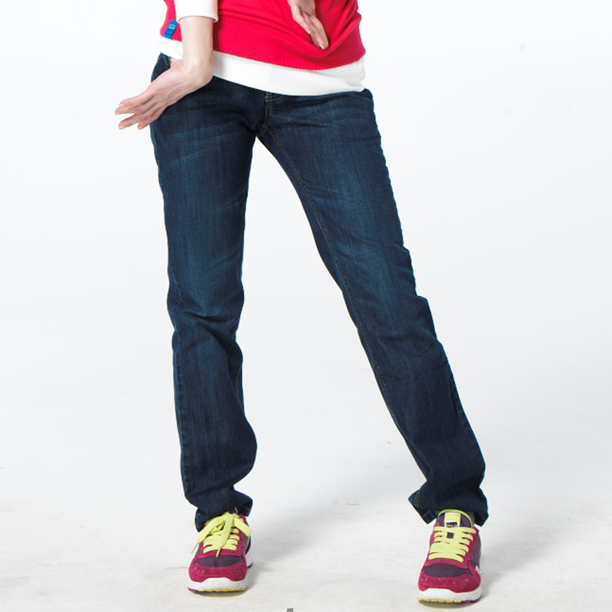 Qing N+Nadia men and women Couples dress Simplicity Versatile Deep color cowboy Middle-waisted Straight Casual pants AA039in the Women's clothing/Boutique , Pants , Casual pants category - from Buy2taobao.com to provide professional Taobao agent buy service
