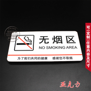 禁止吸烟无烟区墙贴禁烟标志请勿吸烟亚克力标识牌温馨提示牌定制