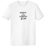 英文文字设计周五第二很爱男女白色短袖T恤创意纪念衫个性T恤衫