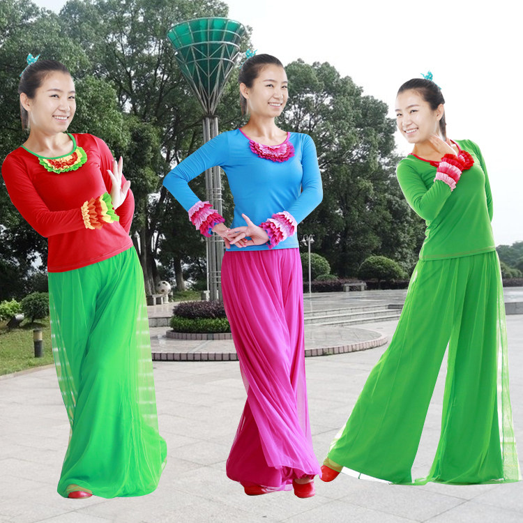 红草莞儿 杨艺王梅馨梅广场舞服装 秋冬新款长袖长裤舞蹈服民族装