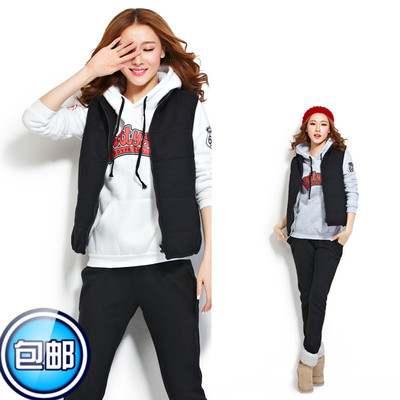标题优化:2014新款休闲运动套装韩版潮范学生女装上衣加厚保暖外衣秋冬外套
