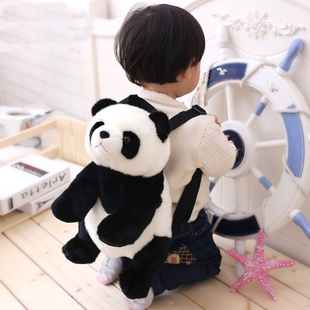 幼儿园儿童宝宝可爱卡通熊猫背包 公仔双肩包 创意熊猫儿童书包