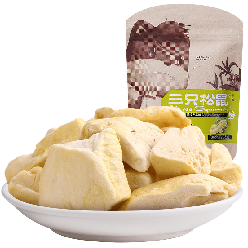 【天猫超市】三只松鼠 冻干榴莲36g休闲零食水果干金枕头榴莲干