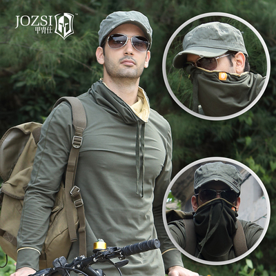 甲胄仕秋款户外休闲运动速干T恤 男高领长袖骑行上衣圆领大码体恤