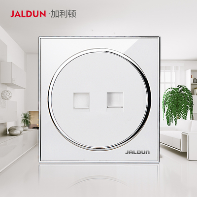 加利顿水晶镜面   网络电话电脑插座墙壁开关 象牙白水晶面板