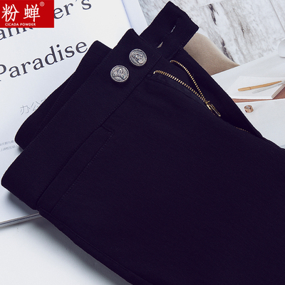 黑色魔术裤打底裤女裤外穿秋冬加绒加厚高腰外穿九分小脚铅笔长裤