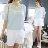 2014<em>女短裤</em>夏季新款韩版女时尚大码上衣T恤白