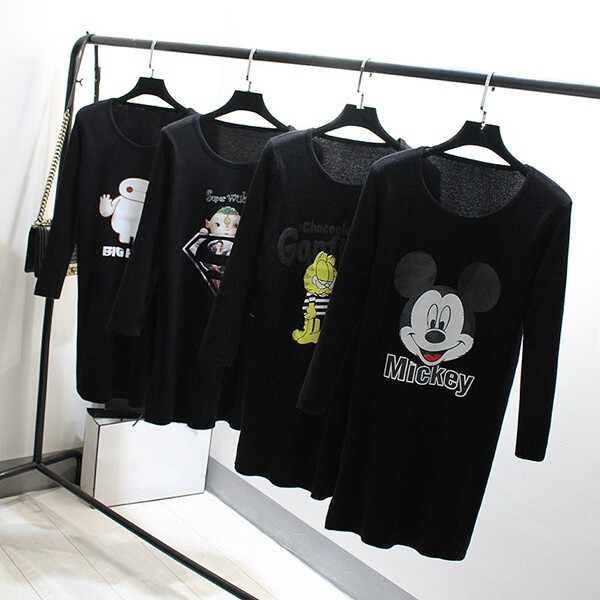 萱萱大码女装2015秋季新品胖MM时尚新款加肥加大针织衫长袖连衣裙