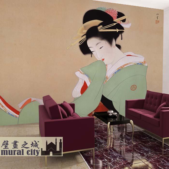 Japanese wallpaper Ukiyo-e Japan woman Beauties food wallpaper hotel Restaurant large mural Background wallin the Decoration main material , Wallpaper , PVC Wallpaper category - from Buy2taobao.com to provide professional Taobao agent buy service
