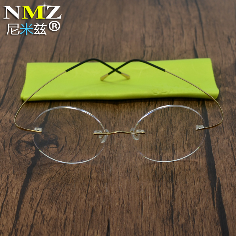 Pure titanium Frameless Ultralight Prince mirror circular frame Radiation protection glasses Myopic glasses Tide mirror Retroin the ZIPPO/Swiss Army Knife/Glasses , Frames category - from Buy2taobao.com to provide professional Taobao agent buy service