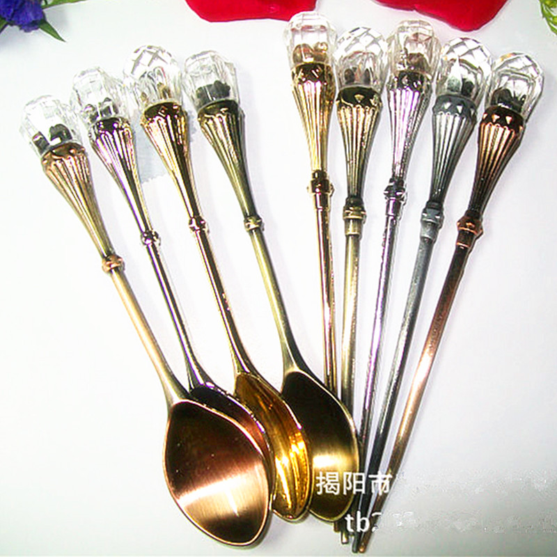 Retro golden Fruit fork Dessert golden silvery Bronze 5 Color stereo camel crystal Spoon Forkin the Tableware , Coffee , Coffee spoon category - from Buy2taobao.com to provide professional Taobao agent buy service
