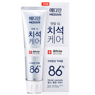 韩国进口正品 爱茉莉 麦迪安86%美白牙膏 强效清除牙垢 白色新款