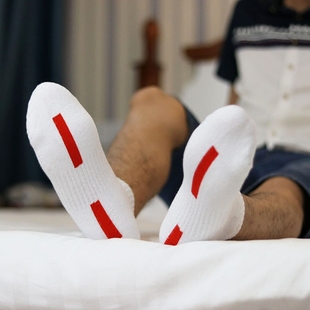 羽毛球袜男士毛巾底运动袜子船袜纯棉夏季毛圈篮球袜潮流白袜个性