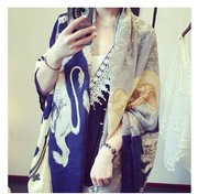 韩国春夏季款超大棉狮子与天使空调房里保暖围巾丝巾披肩防晒