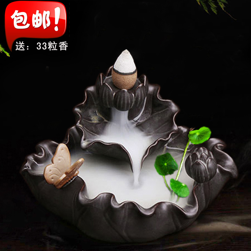包郵香熏爐倒流香爐創意陶瓷檀香塔香線香插荷塘夜色觀賞家居擺件在類目 家居飾品, 香薰爐中 - 來自Buy2taobao.com提供專業的淘寶代購服務
