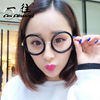 韩版文艺复古超大框圆形眼镜框粗框板材近视眼镜架街拍装饰眼睛框