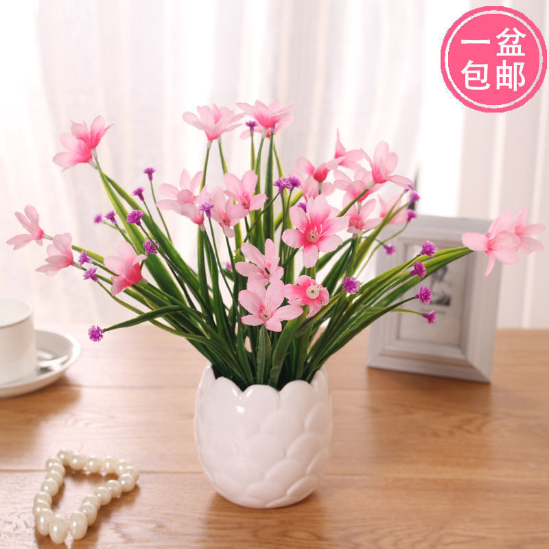 清新兰花小盆栽 假花仿真花艺套装摆设 客厅卧室家居装饰品花摆件