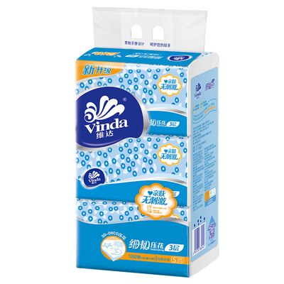 【天猫超市】维达细韧系列软包抽纸3层140抽3包195mm*133mm纸巾