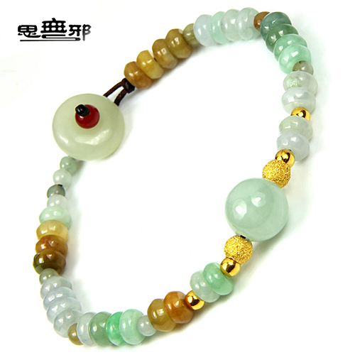 思无邪足金盘珠和田玉扣翡翠 转运珠路路通女款黄金手链在类目 珠宝/钻石/翡翠/黄金, 翡翠(新), 手饰中 - 来自Buy2taobao.com提供专业的淘宝代购服务