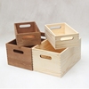 无盖大号桌面收纳箱创意，实木储物箱工具箱杂物储物整理箱手提盒子