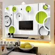 3D立体现代视觉圆圈线条自然墙纸壁纸大型壁画居家电视沙发背景墙