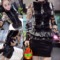 上下架计划:2014秋冬新款仿兔毛拼接pu皮印花衬衫女长袖时尚包臀半身裙女套装