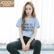jcoolstory韩国2016夏季新款WANT字母纯棉短袖T恤女宽松学生上衣