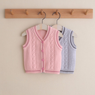 婴儿马甲背心新生儿针织马夹春秋纯棉 男女宝