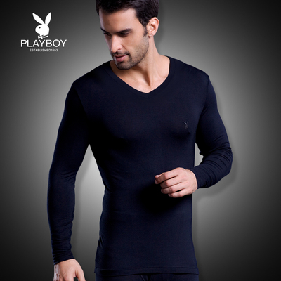 花花公子男士纯棉薄款莫代尔棉毛衫青年保暖内衣全棉秋衣秋裤套装