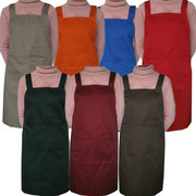 加厚棉布防护围裙工作围裙防污无袖背带印logo可定制厨房围裙