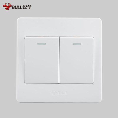 公牛开关插座二开开关 两开双控双开双控面板2开二位墙壁开关G07
