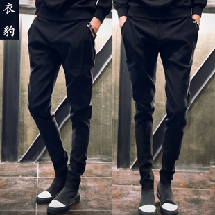 男裤子哈伦裤，2021秋冬季韩版潮流休闲长裤，小脚修身加绒发型师